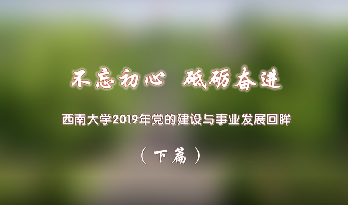 西南大学2019党建与事业发展回眸（下）